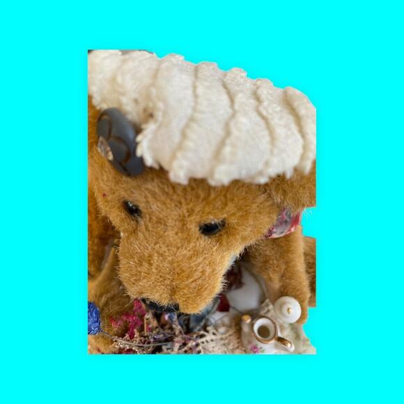 Vintage Teddy Bear Centerpiece Table Decoration Bear on Noritake Saucer - Picture 7 of 9